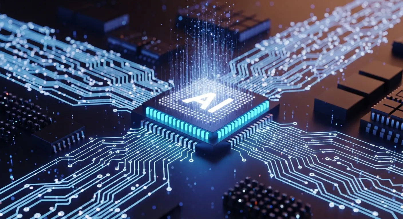 AI chip circuit board illustration